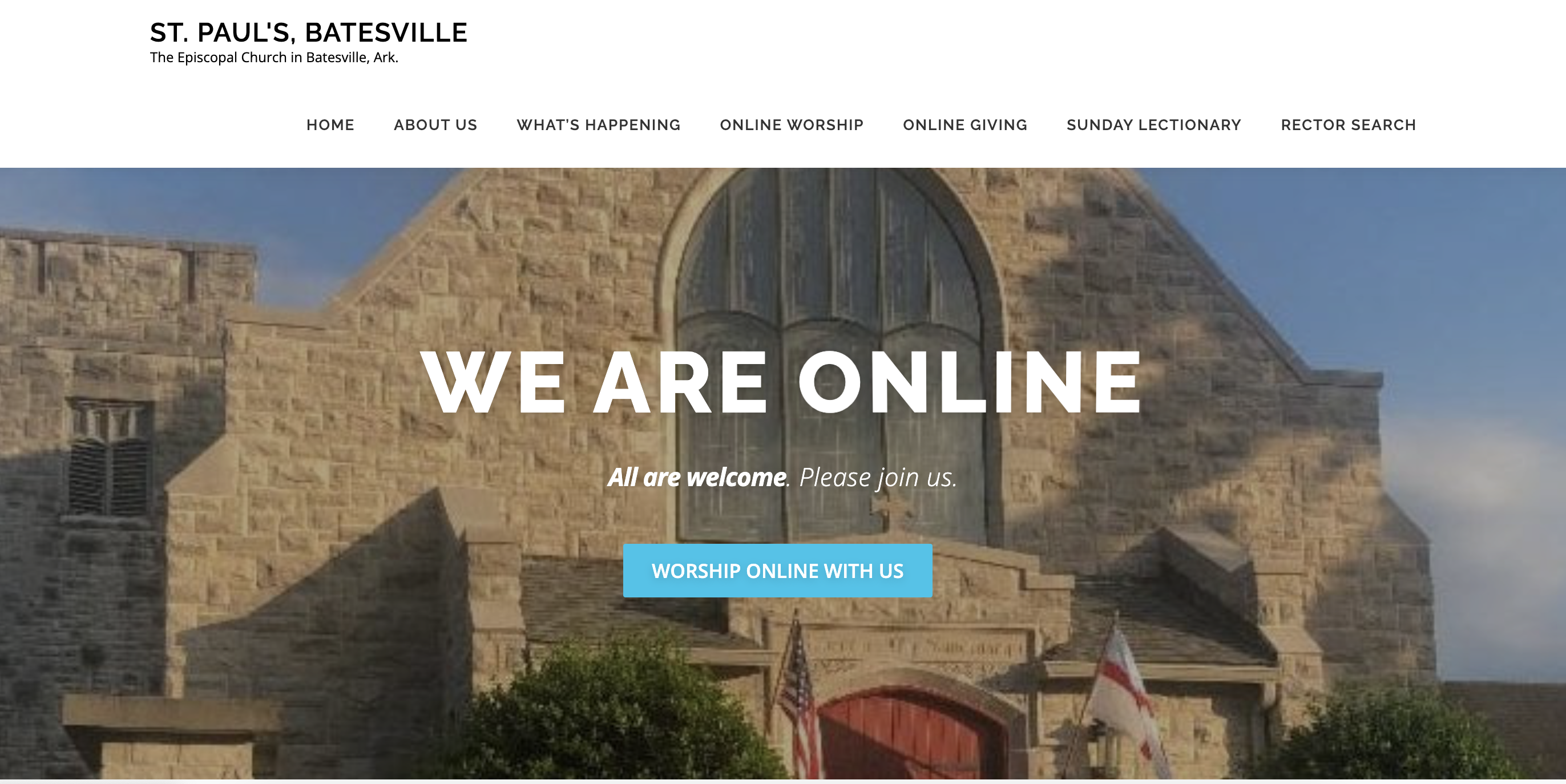 screenshot of St Pauls Episcopal Church website